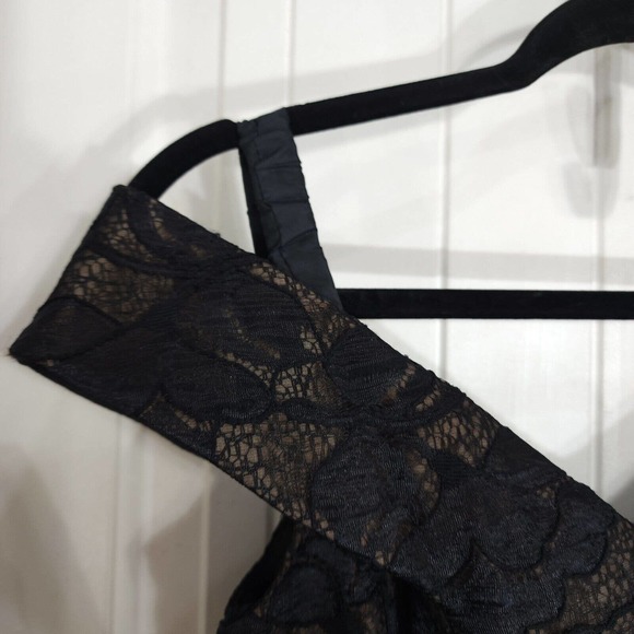 Victor Costa Womens Dress Vtg Black Lace Corset 80s Gothic Prom Puff Gown Size 4 - Picture 8 of 13